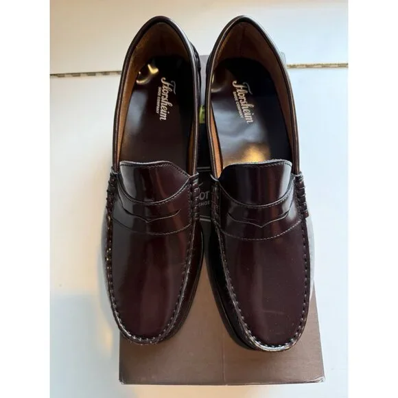 NIB Florsheim Berkley Men's Moc Toe Penny Loafer Burgundy Size 9 $145 [jb] - Picture 15 of 16